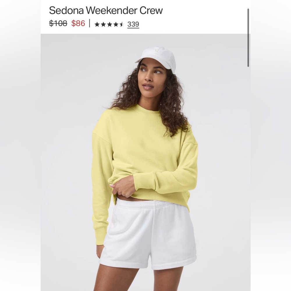 Vuori Sunlight Yellow Rare Crewneck Sweatshirt XS